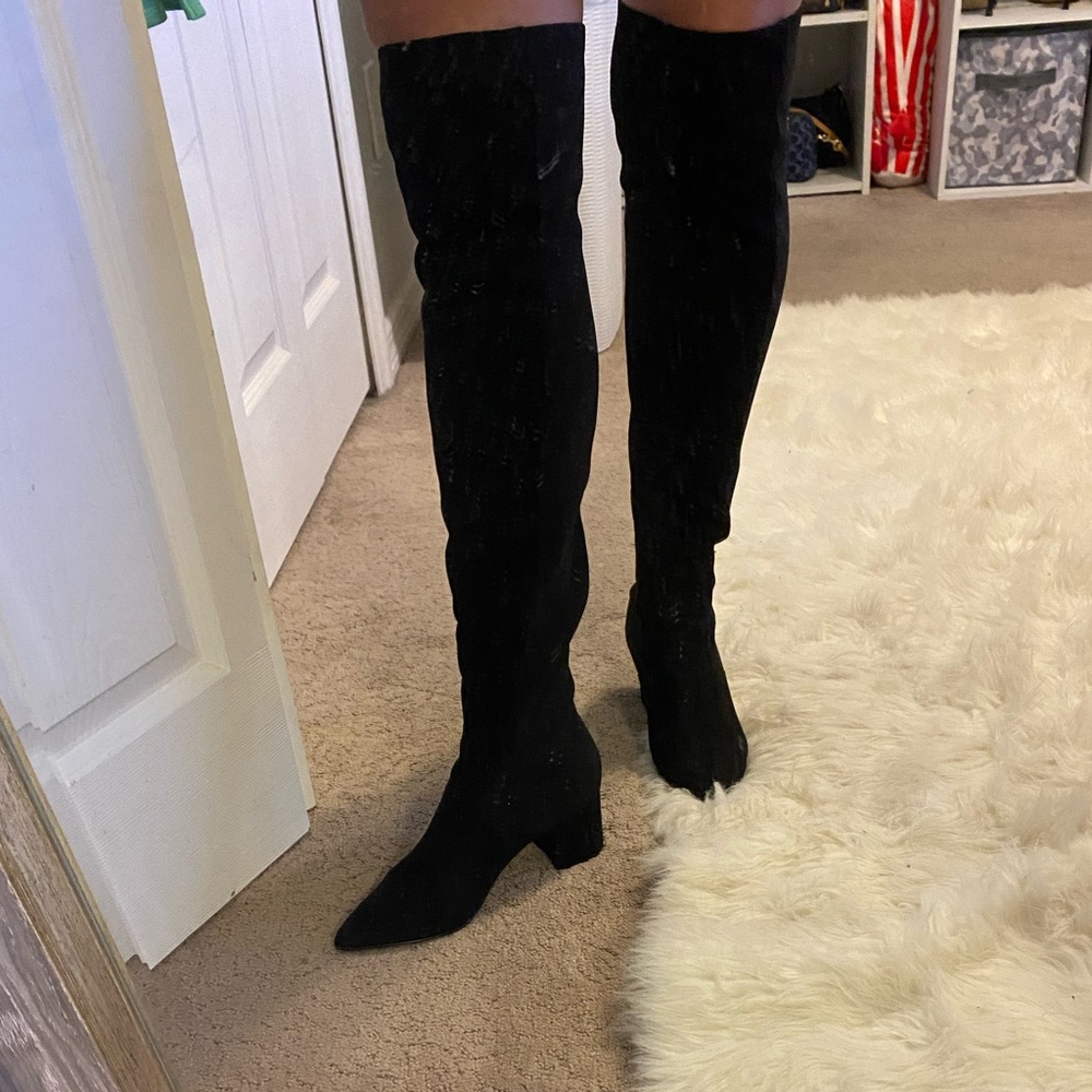 Steve Madden Janae black over the knee boots in man made materials